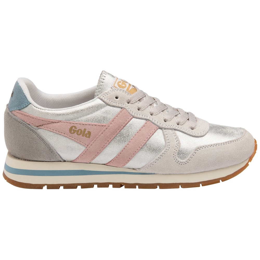 Gola Daytona Blaze Silver and Pink Retro Sneakers